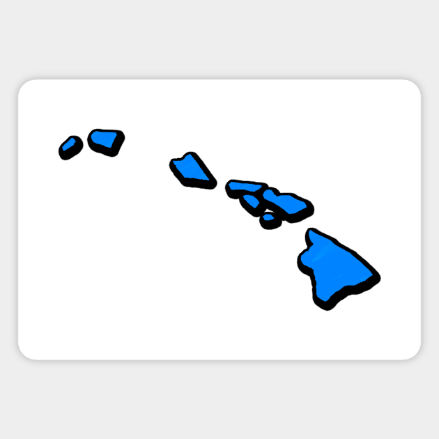 Bright Blue Hawaii Outline Magnet by Mookle